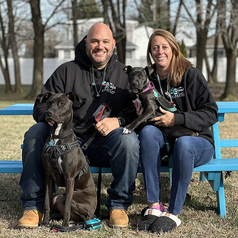 Michael and Dustyn Strosnider with their two dogs
