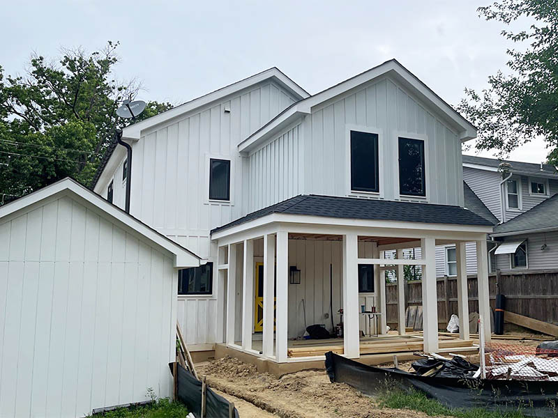 Residential Exterior of siding, trim, roof, millwork detail